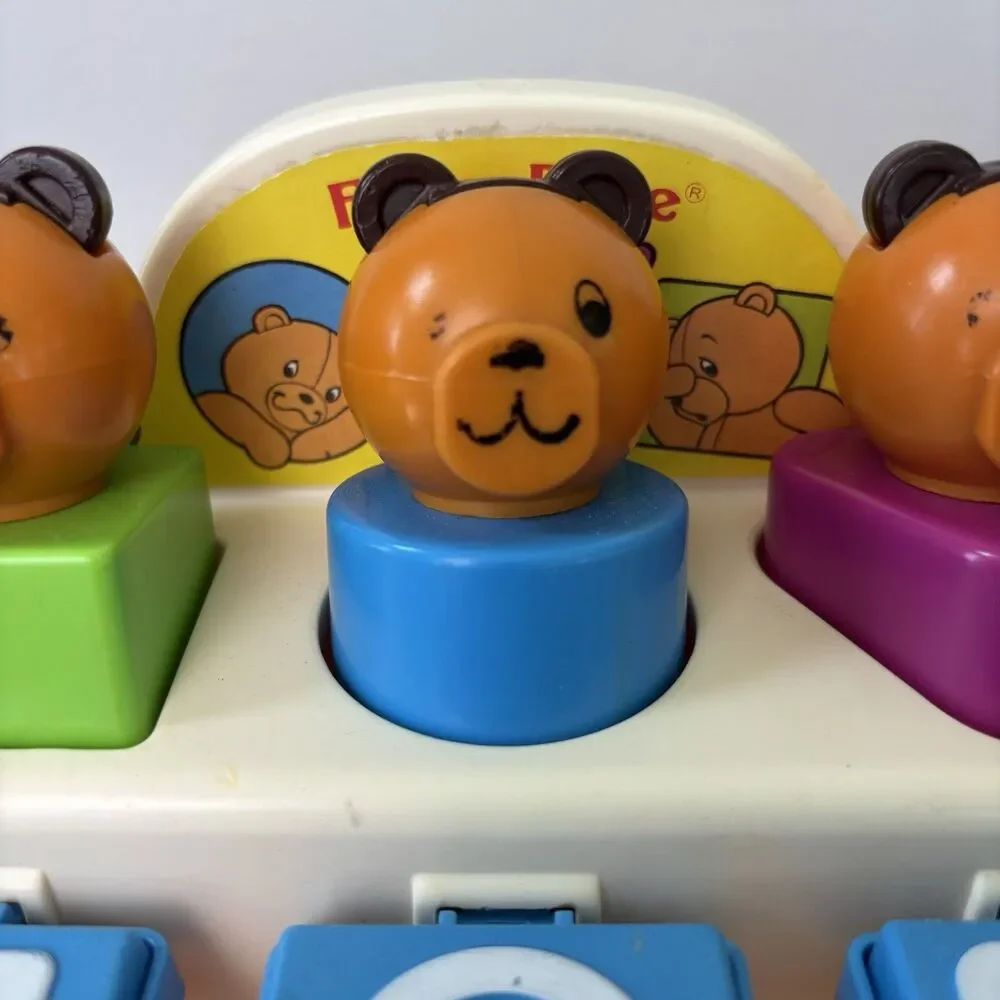 Vtg Fisher Price 1984 Playground 3 Bear Shape Sorter Educational Toy USA Made